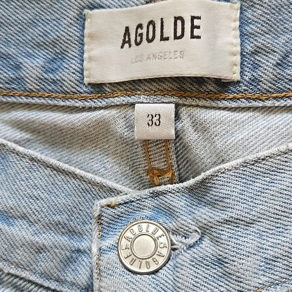Agolde Light Blue Denim Jean Shorts